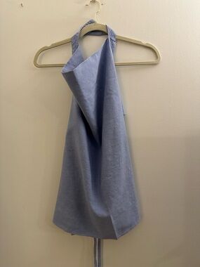 Zara Pale Blue Linen Halter Top